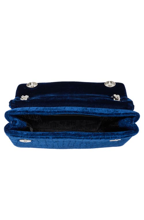 Kurt Geiger London Mini Brixton Velvet Crossbody Bag In Blue