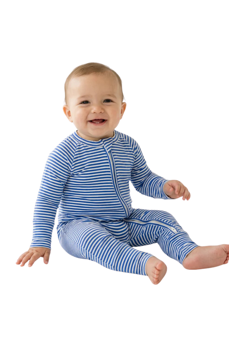 Long Sleeve and Pants Sleeper, Main, color, Cobalt Stripe