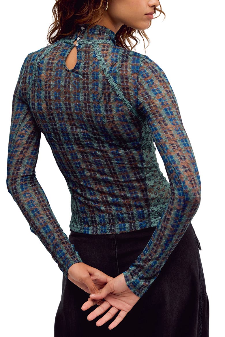 Lyric Floral Lace Top, Alternate, color, NAVY COMBO
