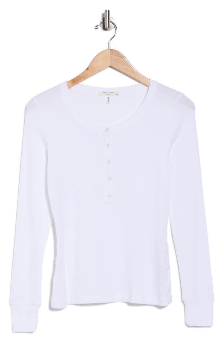 rag & bone Essie Rib Henley, Alternate, color, White