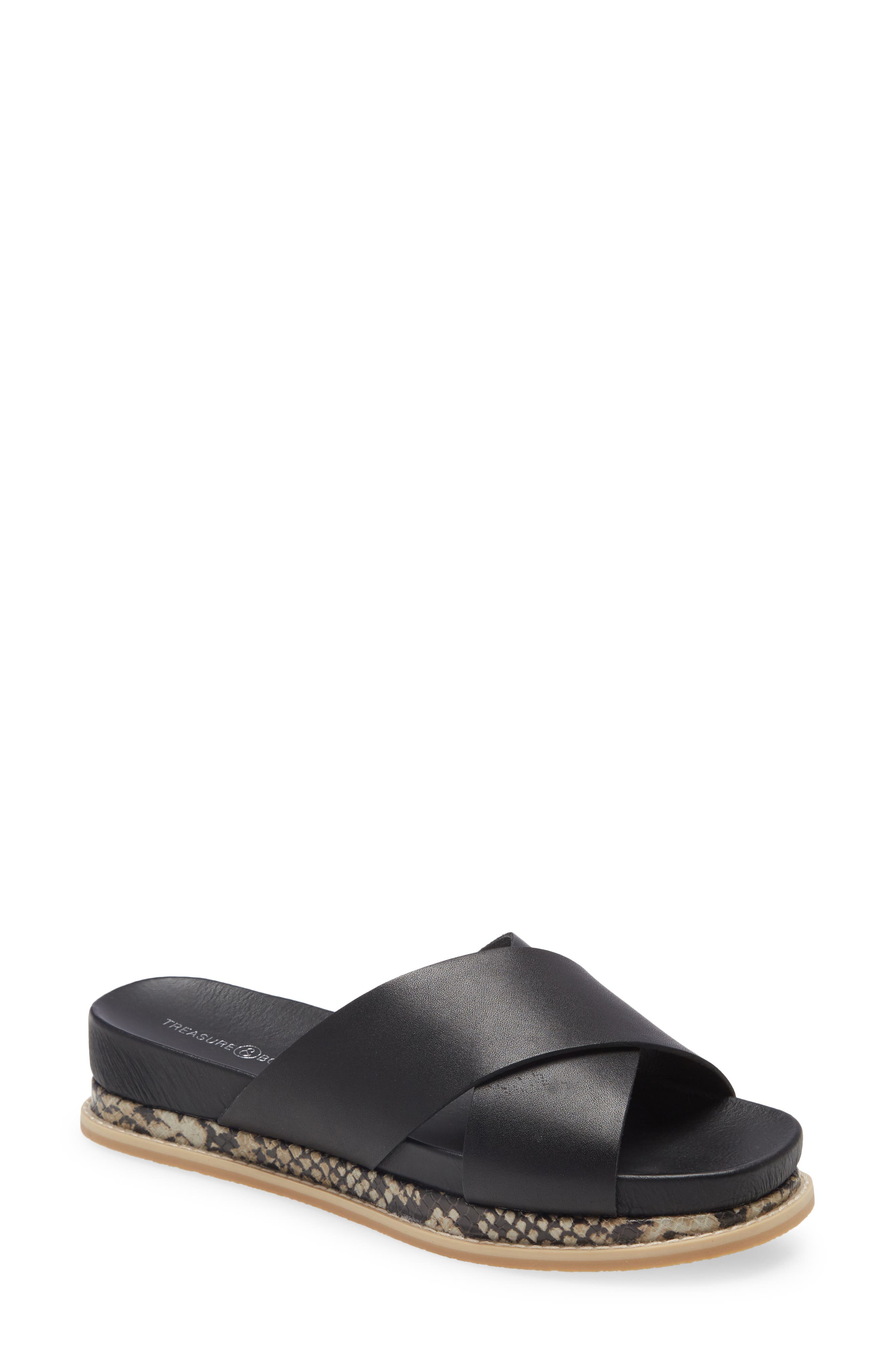 Carter Platform Slide Sandal, Main, color, BLACK