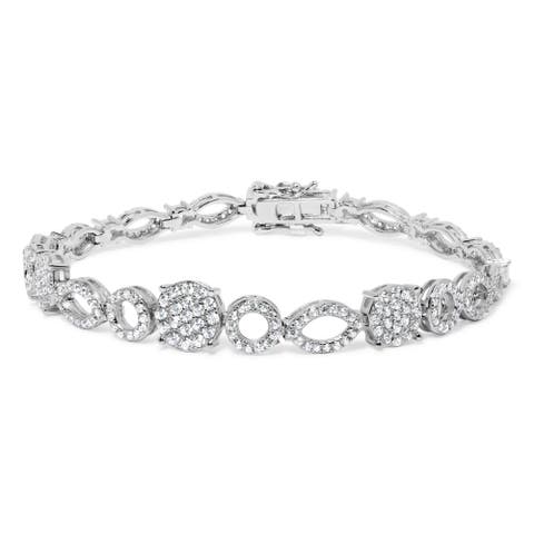 10K White Gold 3.00 Cttw Diamond Link Bracelet
