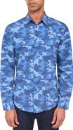 Brooklyn Brigade Slim Fit Denim Camo 4-Way Stretch Performance Long Sleeve Shirt