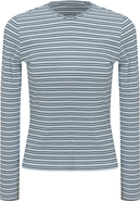 Dot Dolman V-Neck Striped Long Sleeve Tee