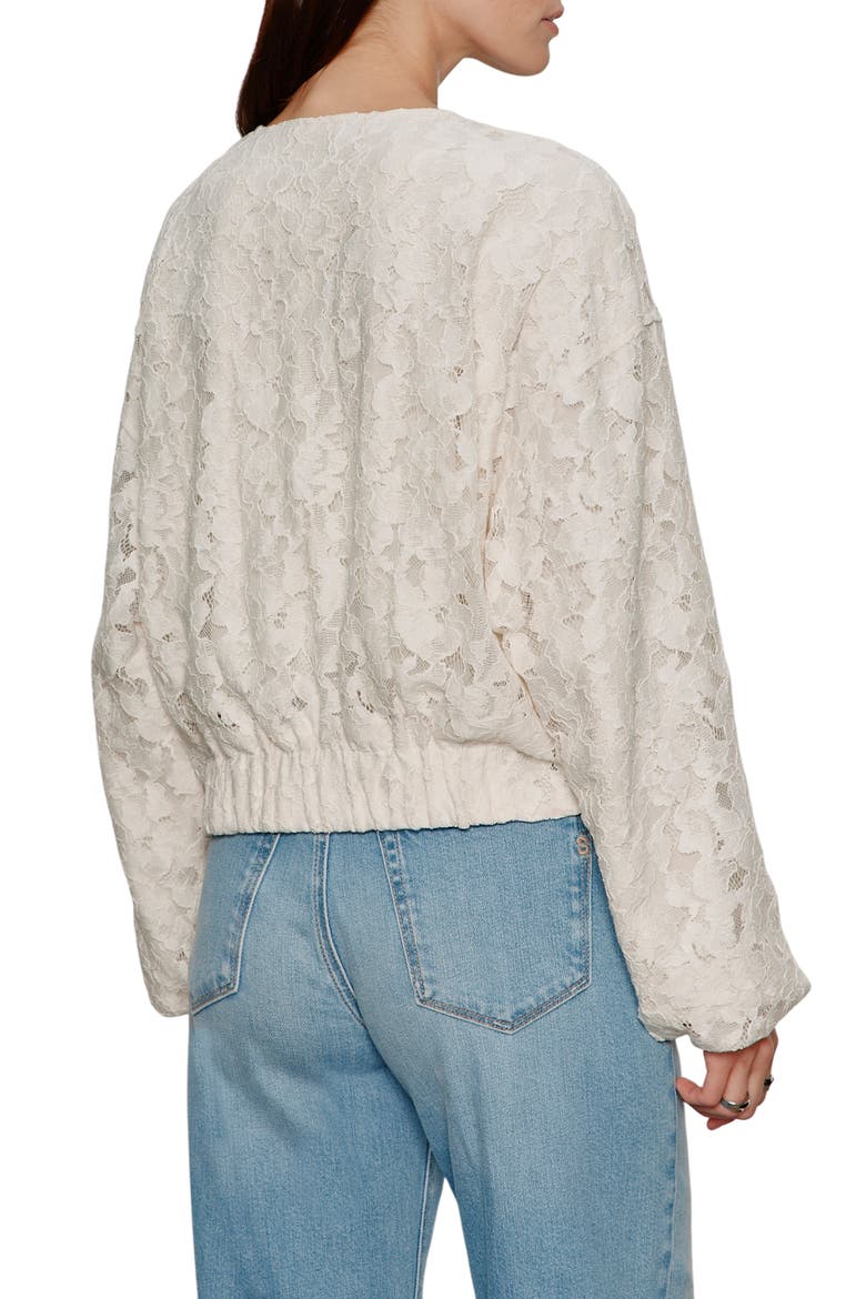 Leila Lace Bomber Jacket, Alternate, color, COLLAGEN WHITE