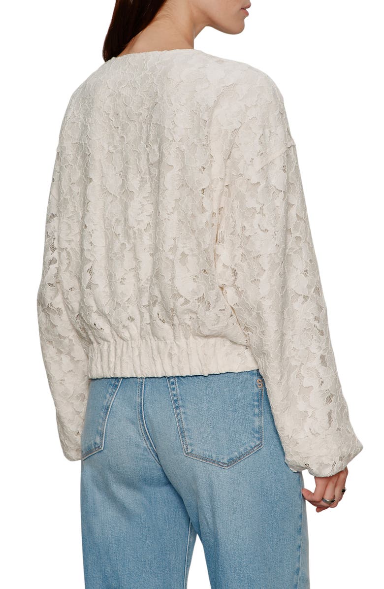 Sanctuary Leila Lace Bomber Jacket, Alternate, color, Collagen White