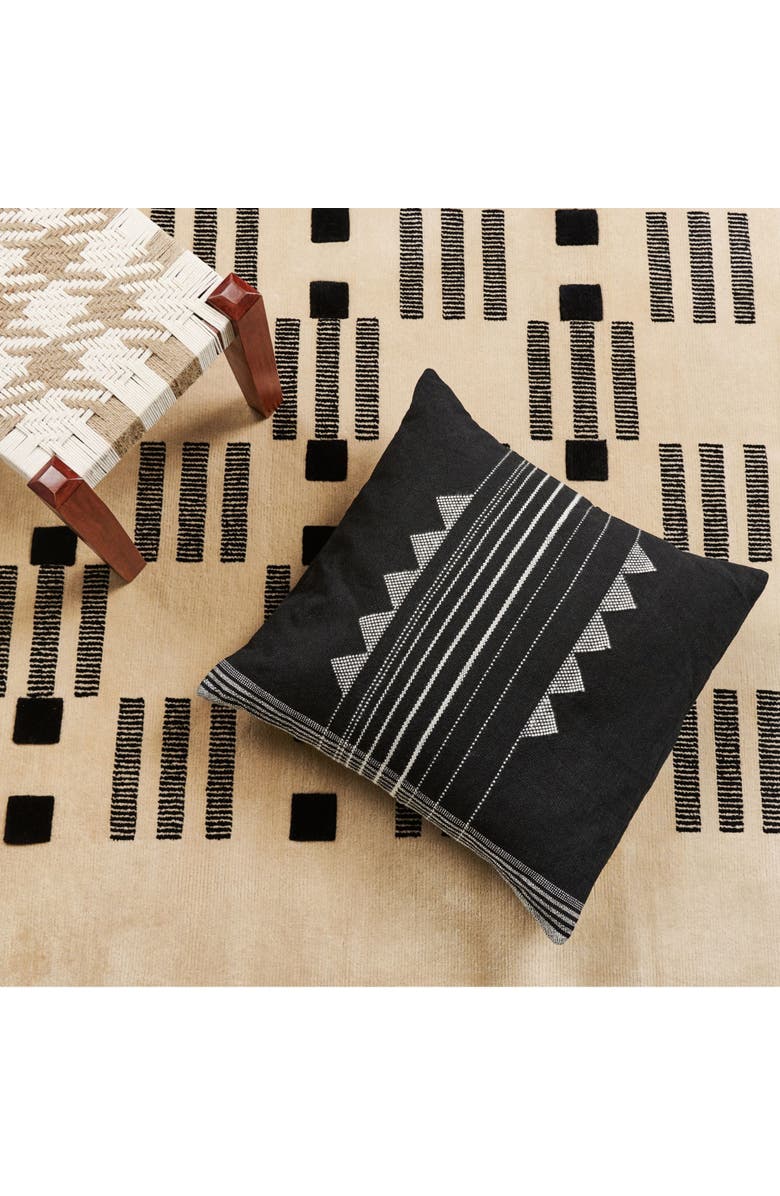 Studio Variously Kora Black Handloom Artisanal Pillow - Cover + Insert, Alternate, color, Black