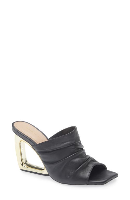 Koko + Palenki Ruched Wedge Sandal In Black