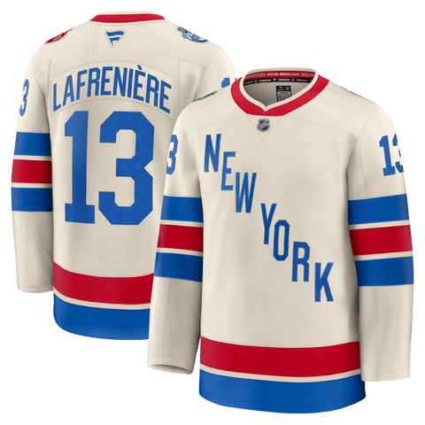 Men's Fanatics Alexis Lafreniere Beige New York Rangers 2026 NHL Winter Classic Premium Jersey