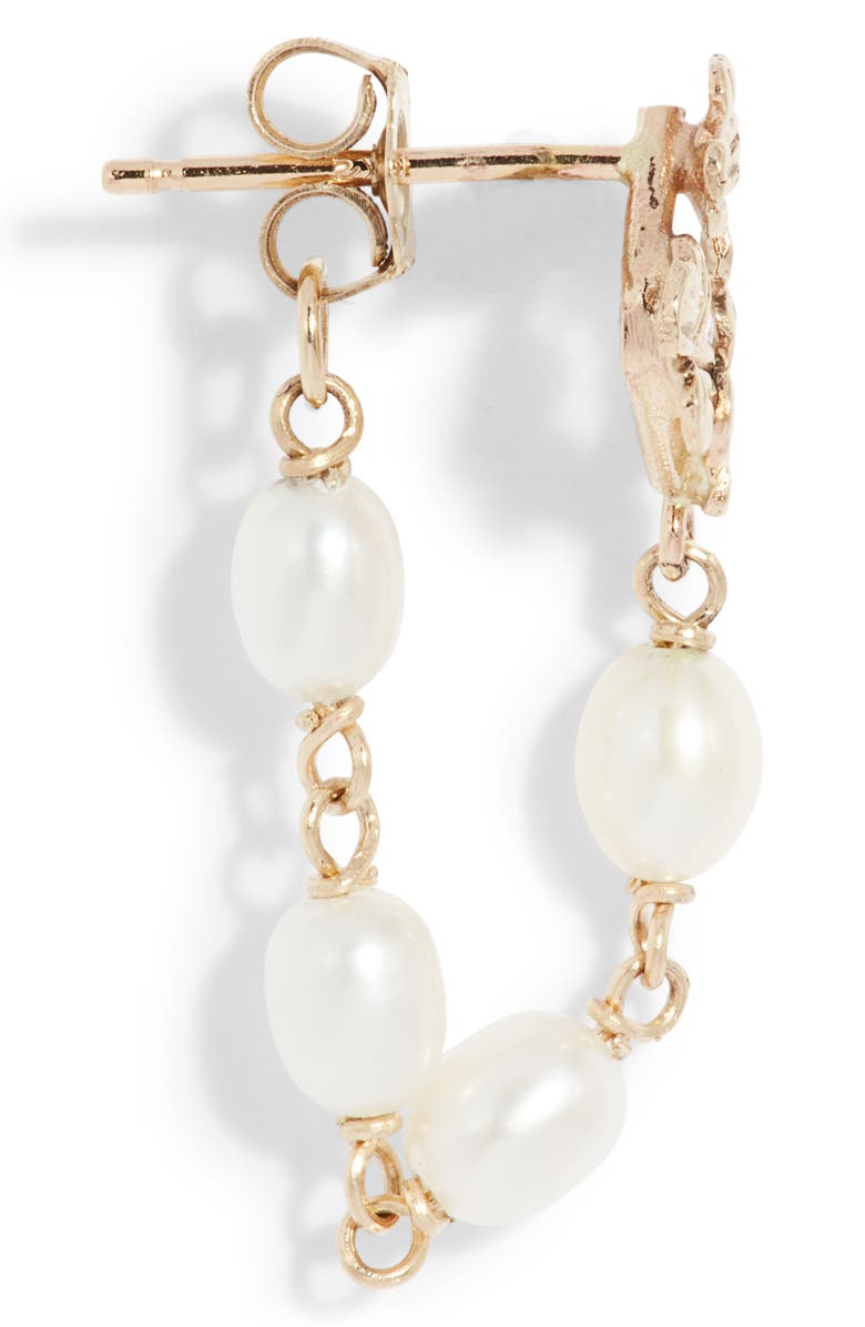 Poppy Finch Blossom Keshi Pearl Wraparound Hoop Earrings, Alternate, color, 14K Yellow Gold
