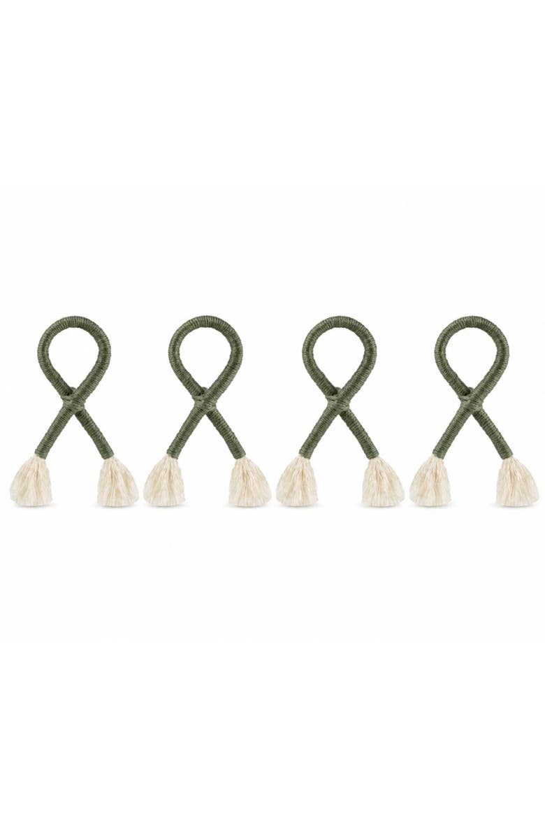 Nautical Knot Napkin Rings - Set of 4, Main, color, Green