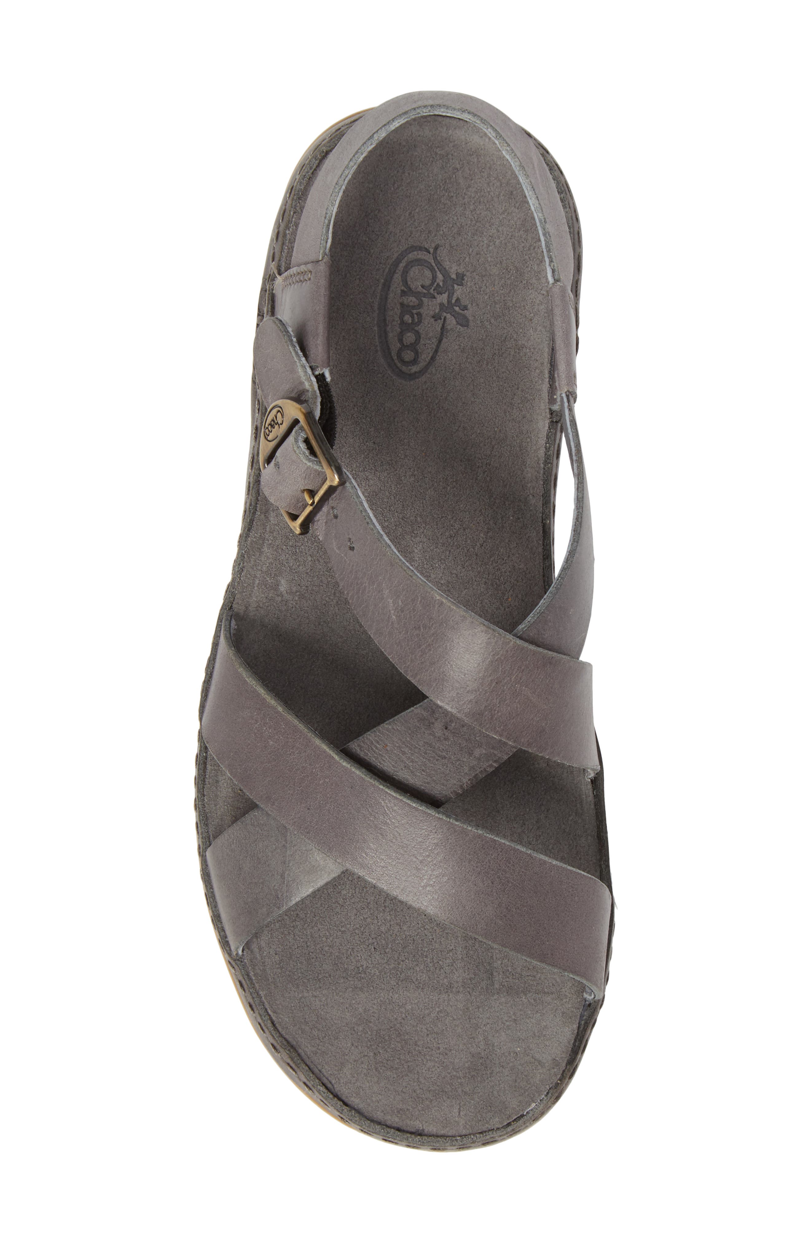 Sandal, Alternate, color, GREY LEATHER