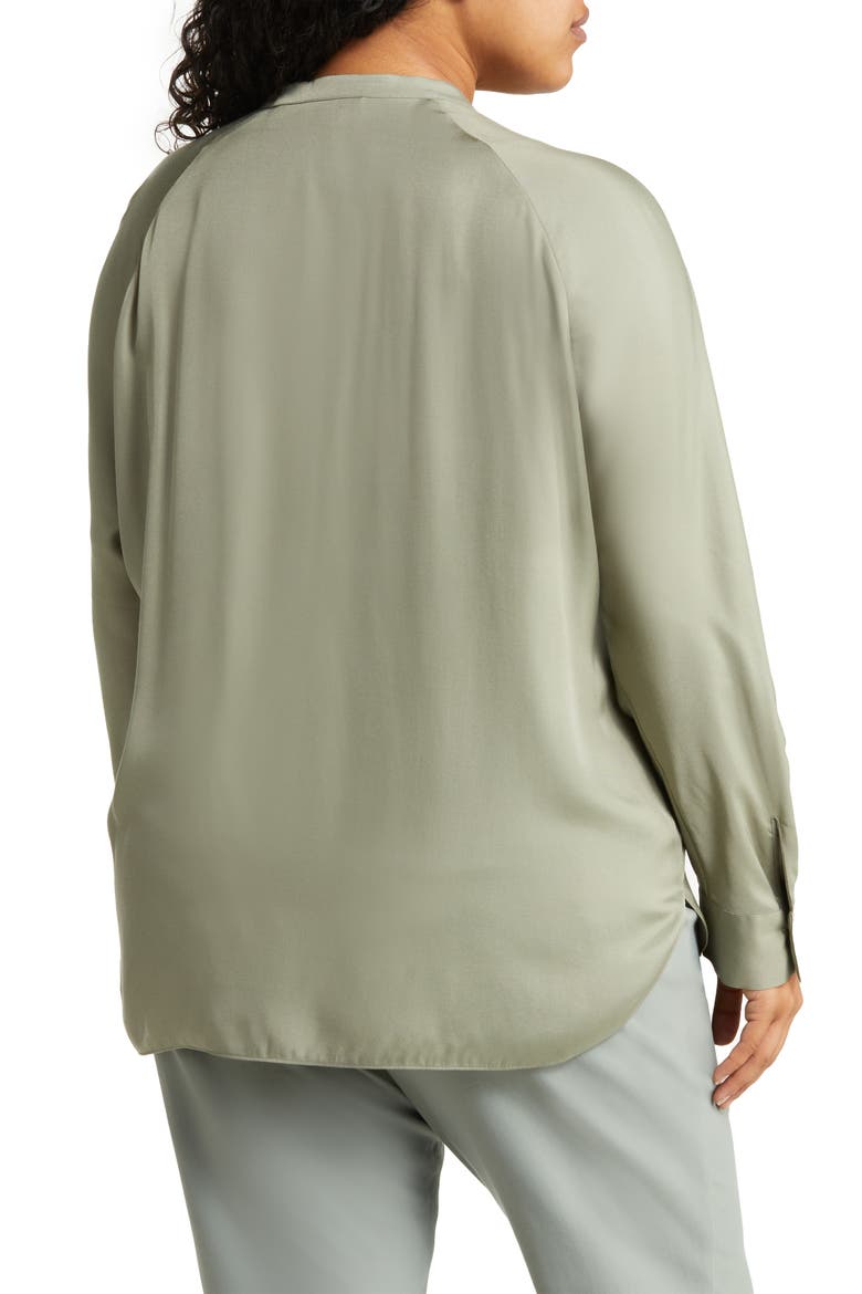 Silk Blend Blouse, Alternate, color, MOSS