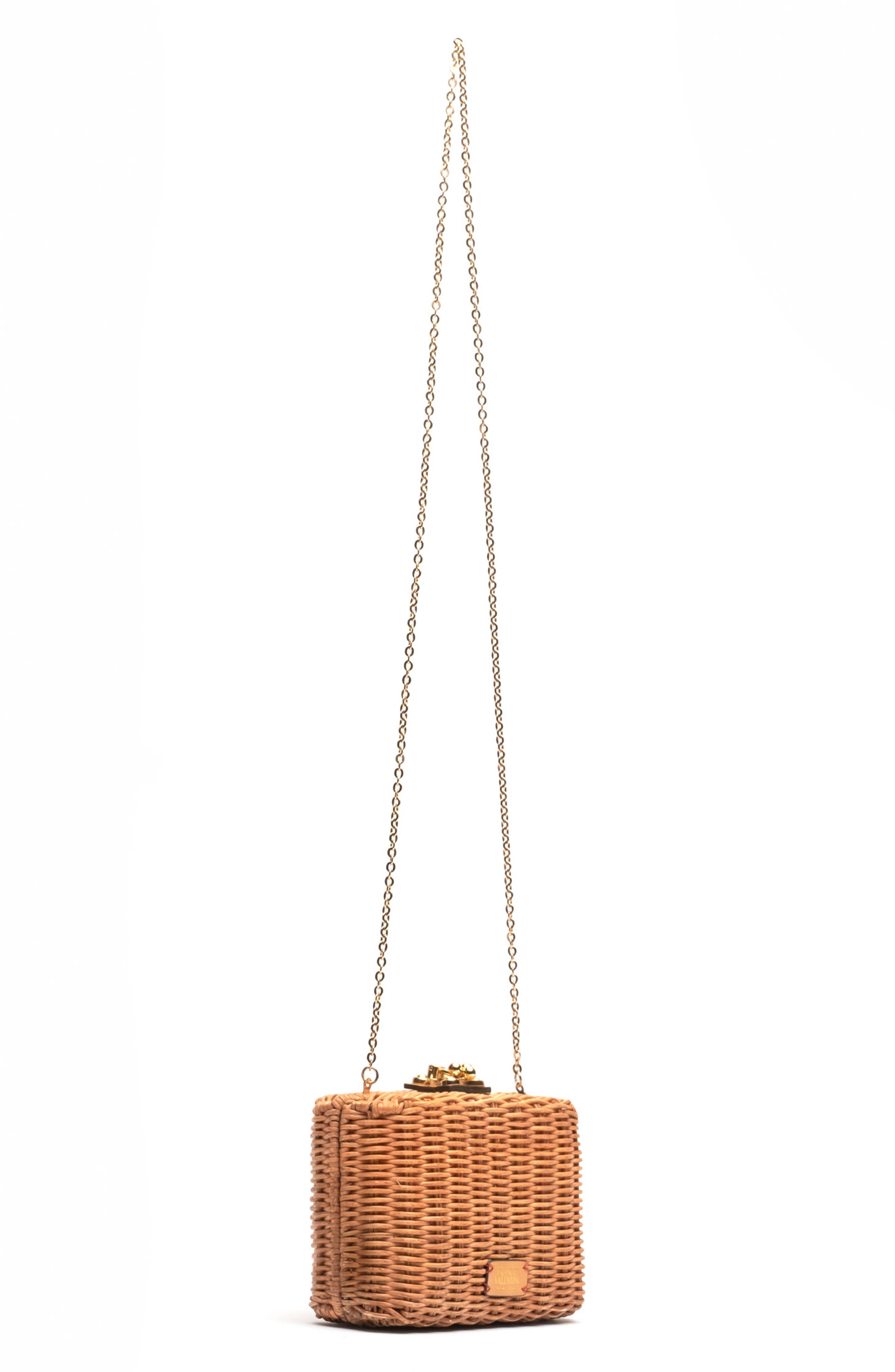 Frances Valentine Paige Wicker Clutch, Alternate, color, Toast
