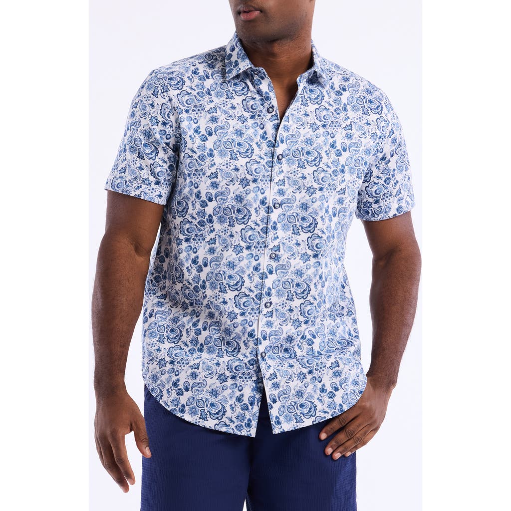 Robert Graham Lamton Short Sleeve Cotton Button-up Shirt