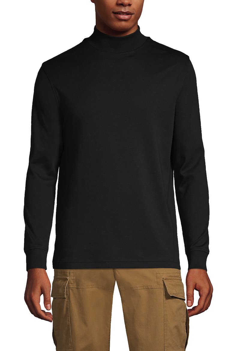Cotton Supima Mock Turtleneck, Main, color, Black