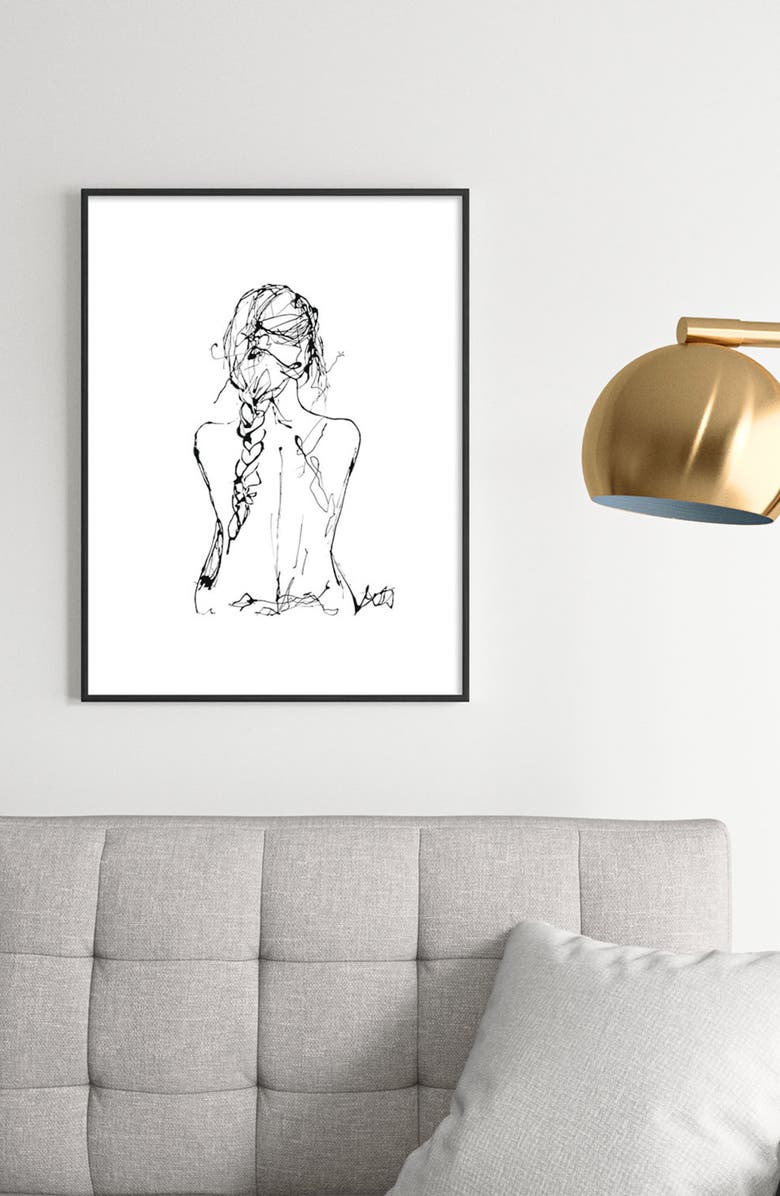 Deny Designs The Chloe Framed Art Print, Alternate, color, Black Tones