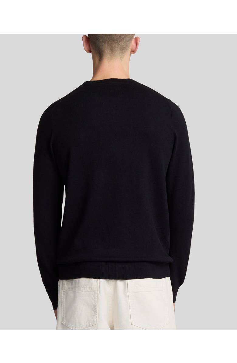 Lyle & Scott Cotton Merino Crew Neck Sweater, Alternate, color, Jet Black