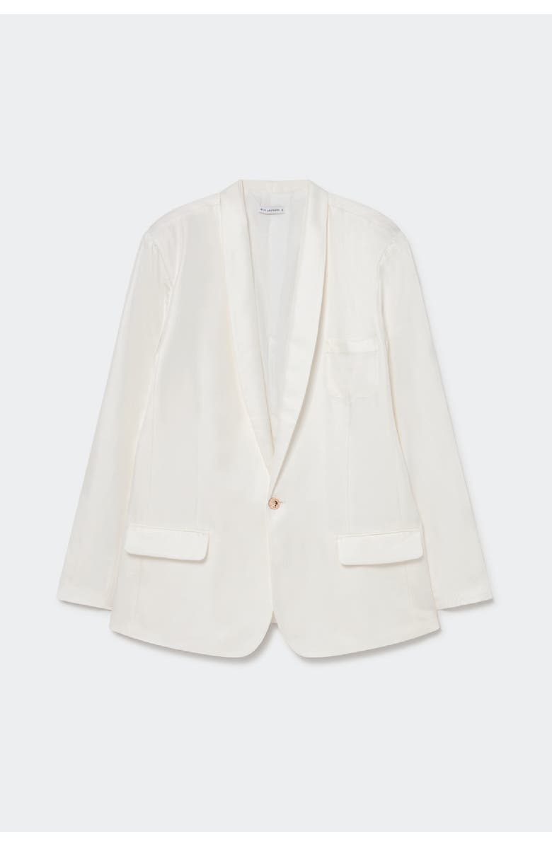 SILK LAUNDRY TWILL MIAMI BLAZER WHITE, Alternate, color, White