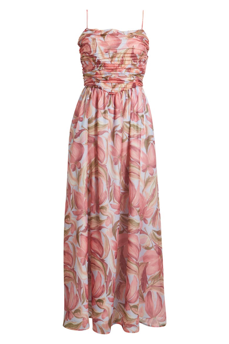 Floral Organza Party Dress, Alternate, color, BLUE SONIA ABSTRACT