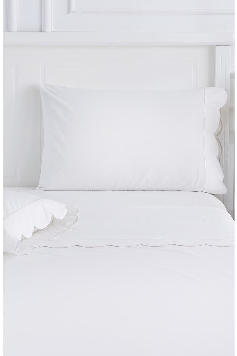 Scallop Frame 300 Thread Count Sheet Set, Alternate, color, WHITE