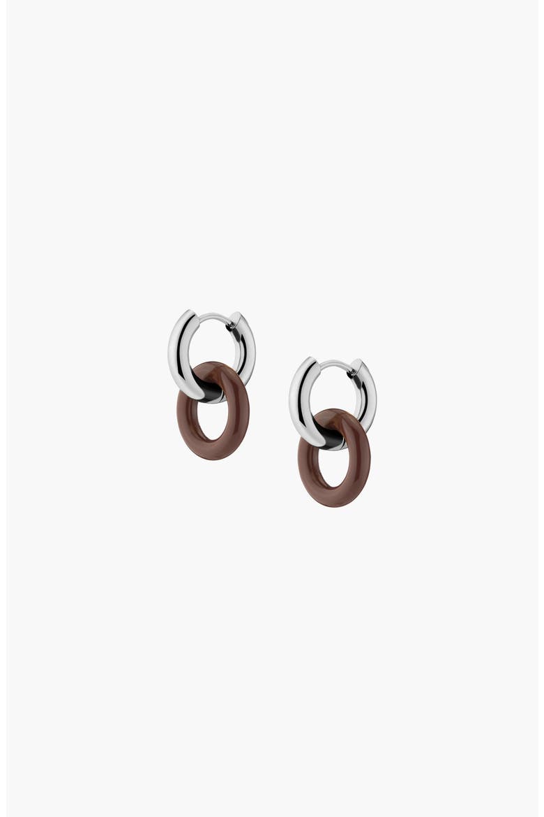 Maroon Bold Connection Earrings, Main, color, Stainless Steel