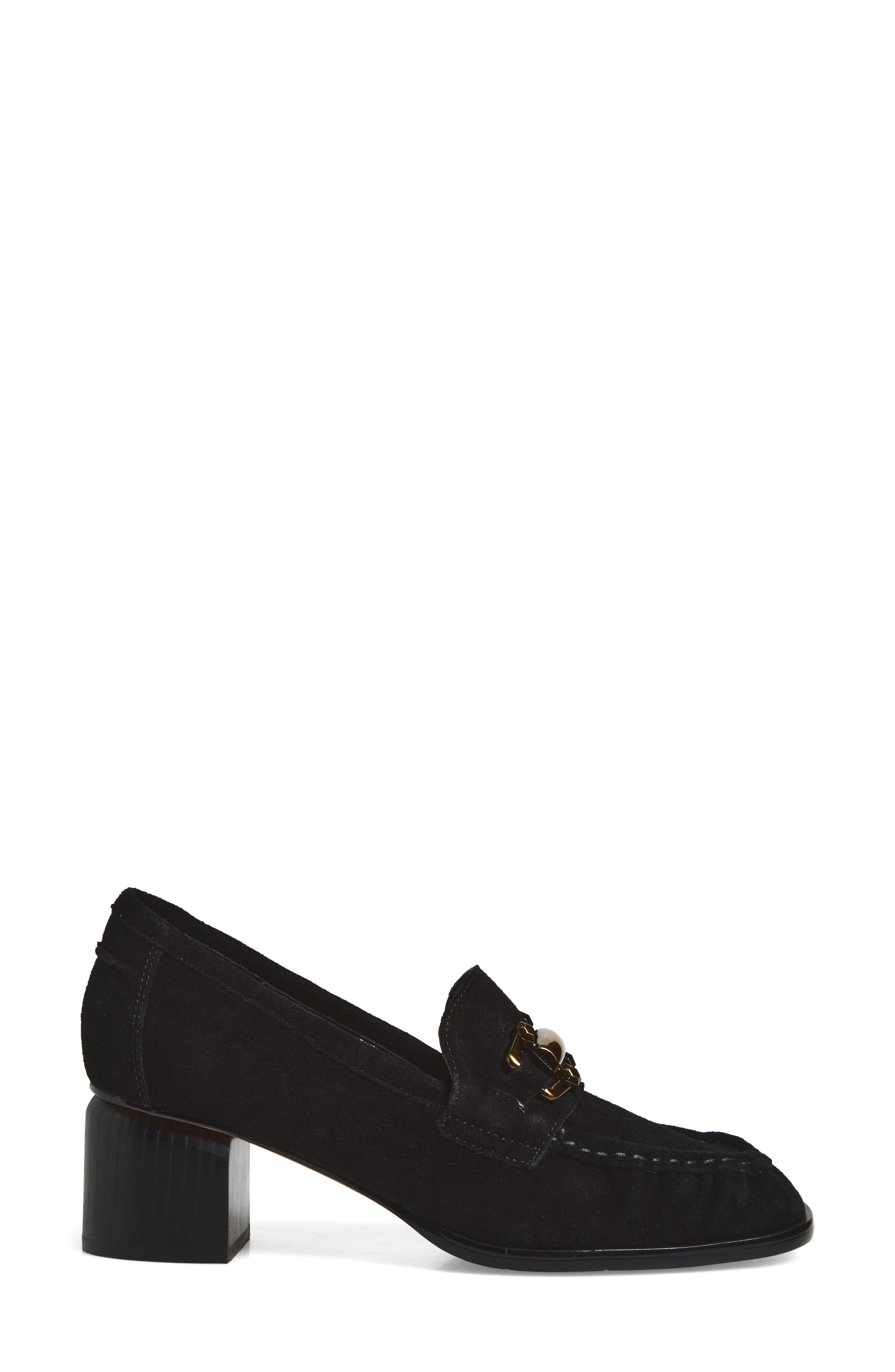 Dafina Bit Loafer Pump, Alternate, color, BLACK SUEDE