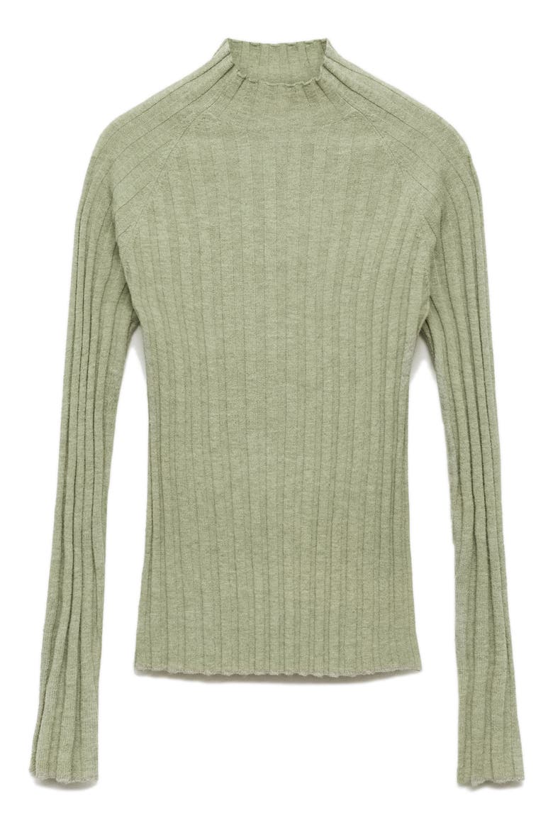 Flurry Rib Funnel Neck Sweater, Alternate, color, PASTEL GREEN
