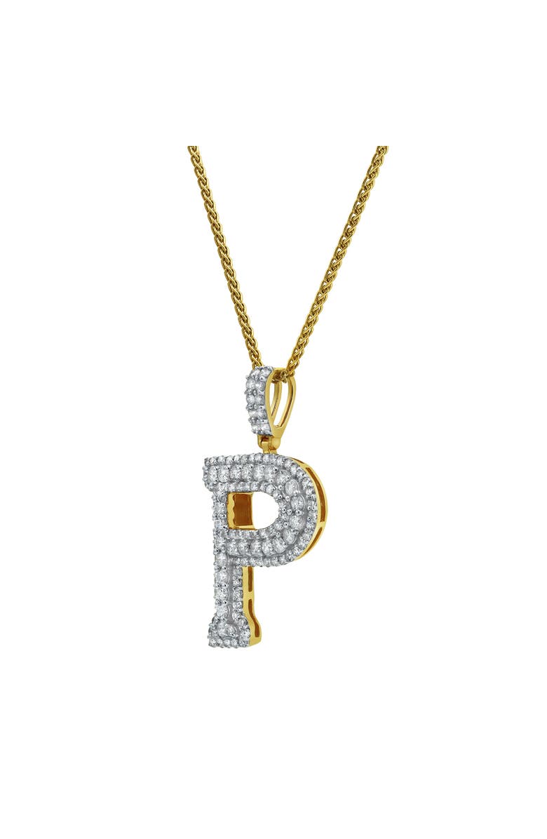 LuvMyJewelry P Initial Diamond Pendant 14K Yellow Gold - 2.19 Carats, Alternate, color, 14K Yellow Gold -