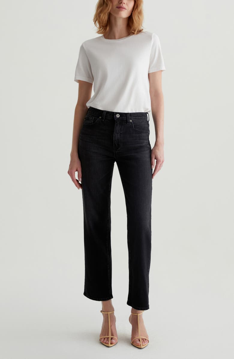AG Brinley Mid Rise Straight Leg Jeans, Alternate, color, Genoa