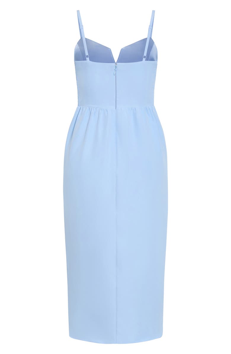 City Chic Sassy Flex Fit Tulip Midi Dress, Alternate, color, Soft Blue