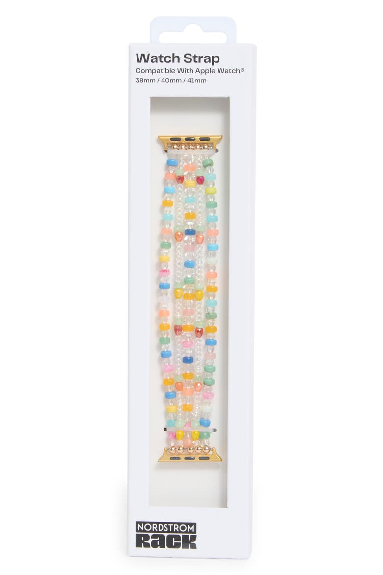Multicolor Beaded Apple Watch® Watchband, Main, color, RAINBOW MULTI- GOLD