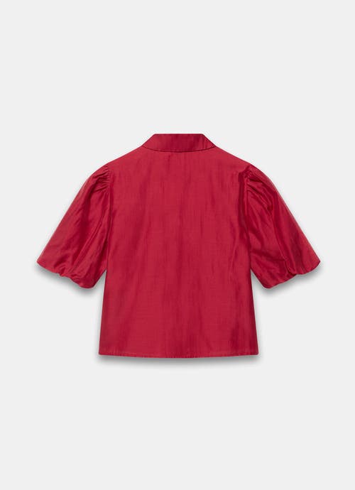 Mint Velvet Puff Sleeve Smock Shirt In Red