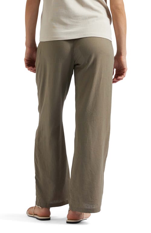 Ripe Maternity Indi Shirred Linen Blend Wide Leg Maternity Pants In Green