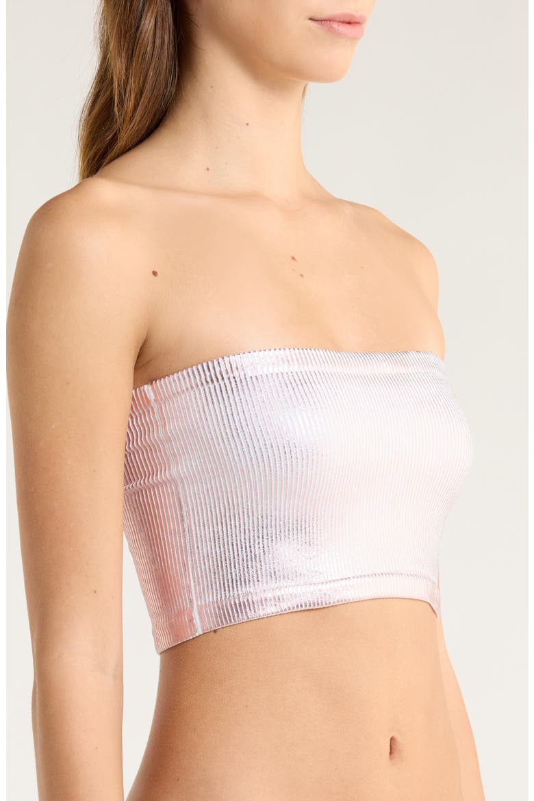 Amelia Foil Bandeau Top, Alternate, color, BALLET COMBO