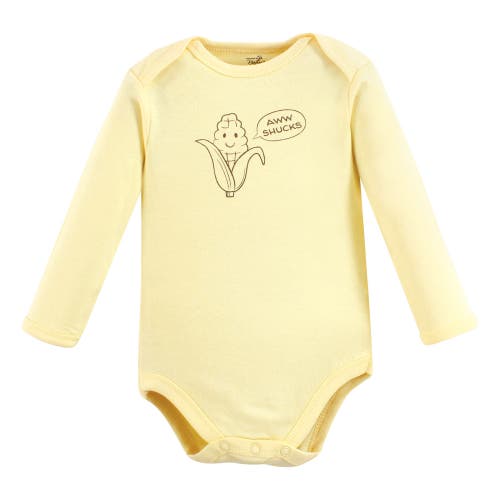 Touched By Nature Organic Cotton Long-sleeve Bodysuits In Multi