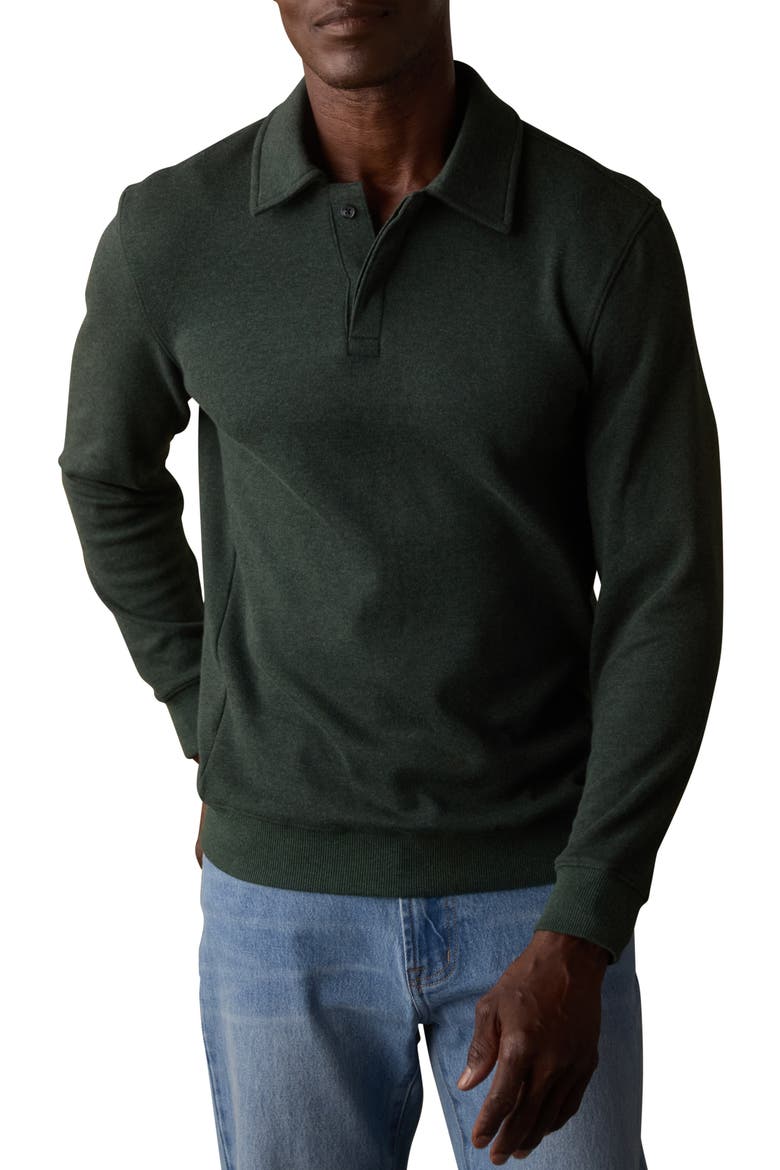 Puremeso Fleece Polo Sweater, Main, color, VARSITY GREEN
