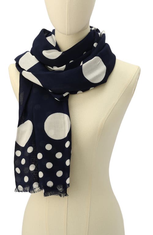 Shop Kate Spade New York Breezy Dot Oblong Scarf In Planetary Navy/cream