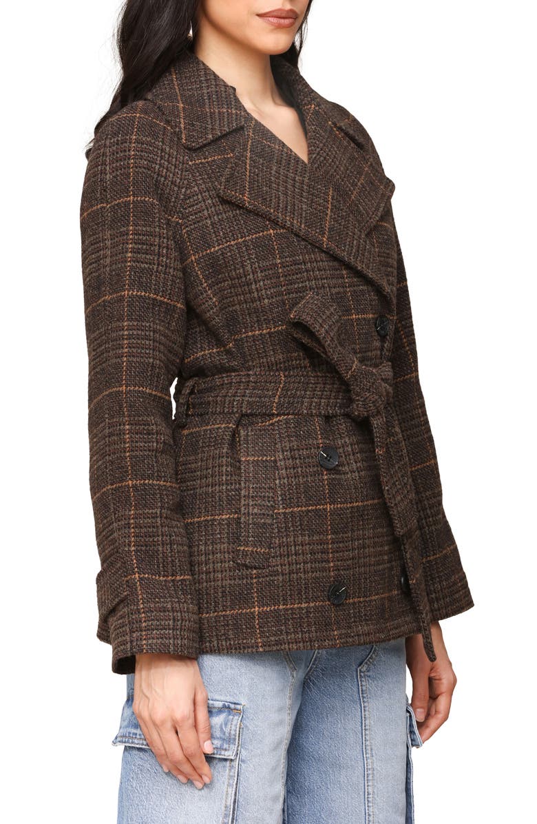 Avec Les Filles Double Breasted Plaid Coat, Alternate, color, Estate Plaid