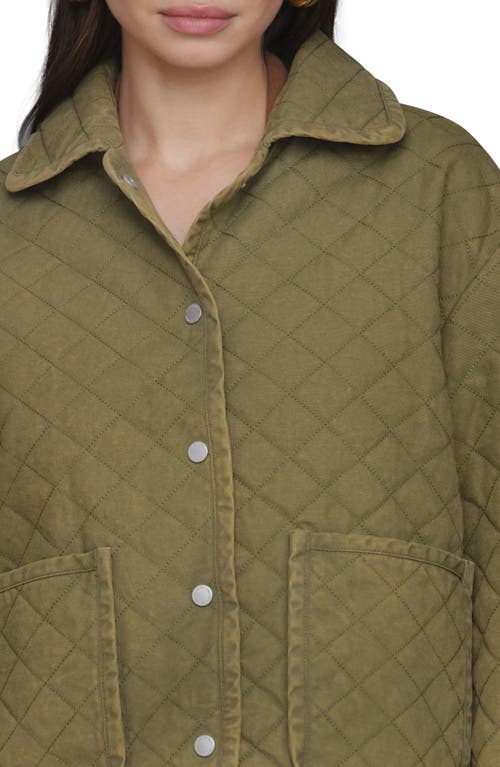 Avec Les Filles Diamond Quilted Cotton Jacket In Green