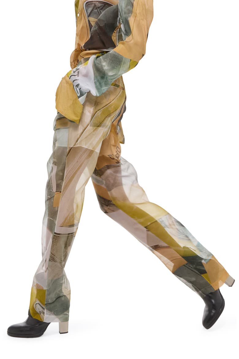 Straight Leg Silk Pants, Alternate, color, YELCARPRNT