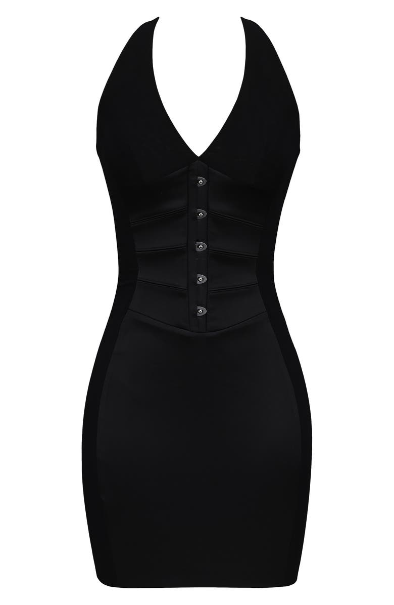 HOUSE OF CB Lia Halter Neck Corset Minidress, Alternate, color,