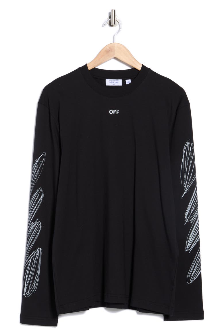 Scribble Diagonal Skate Sweatshirt, Alternate, color, BLACK-WHITE