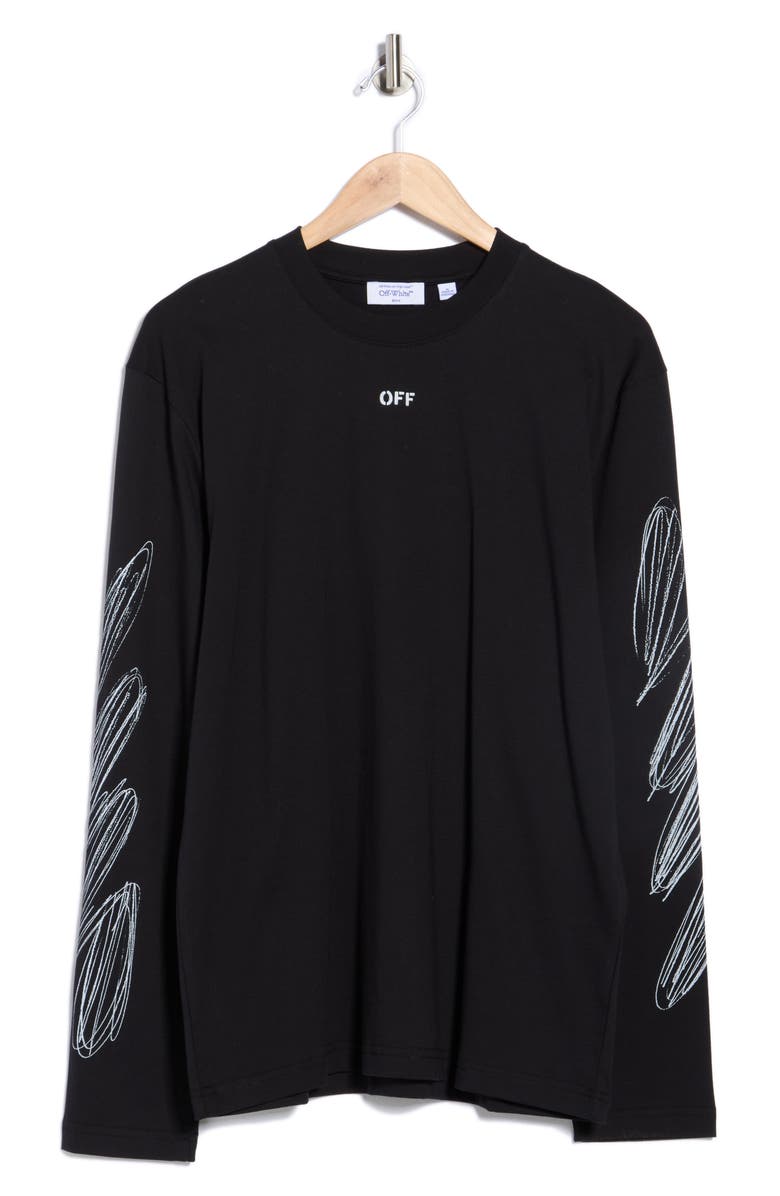 Off-White Scribble Diagonal Skate Sweatshirt, Main, color, Black-White
