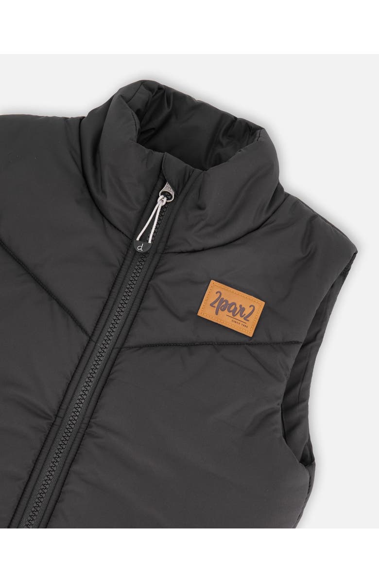 Deux par Deux Quilted Mid-Season Sleeveless Vest, Alternate, color, Black