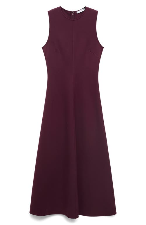 Mango Sleeveless Flared Dress In Brown
