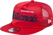 New Era Men's New Era Red Washington Nationals Retro Satin Script Golfer Adjustable Hat