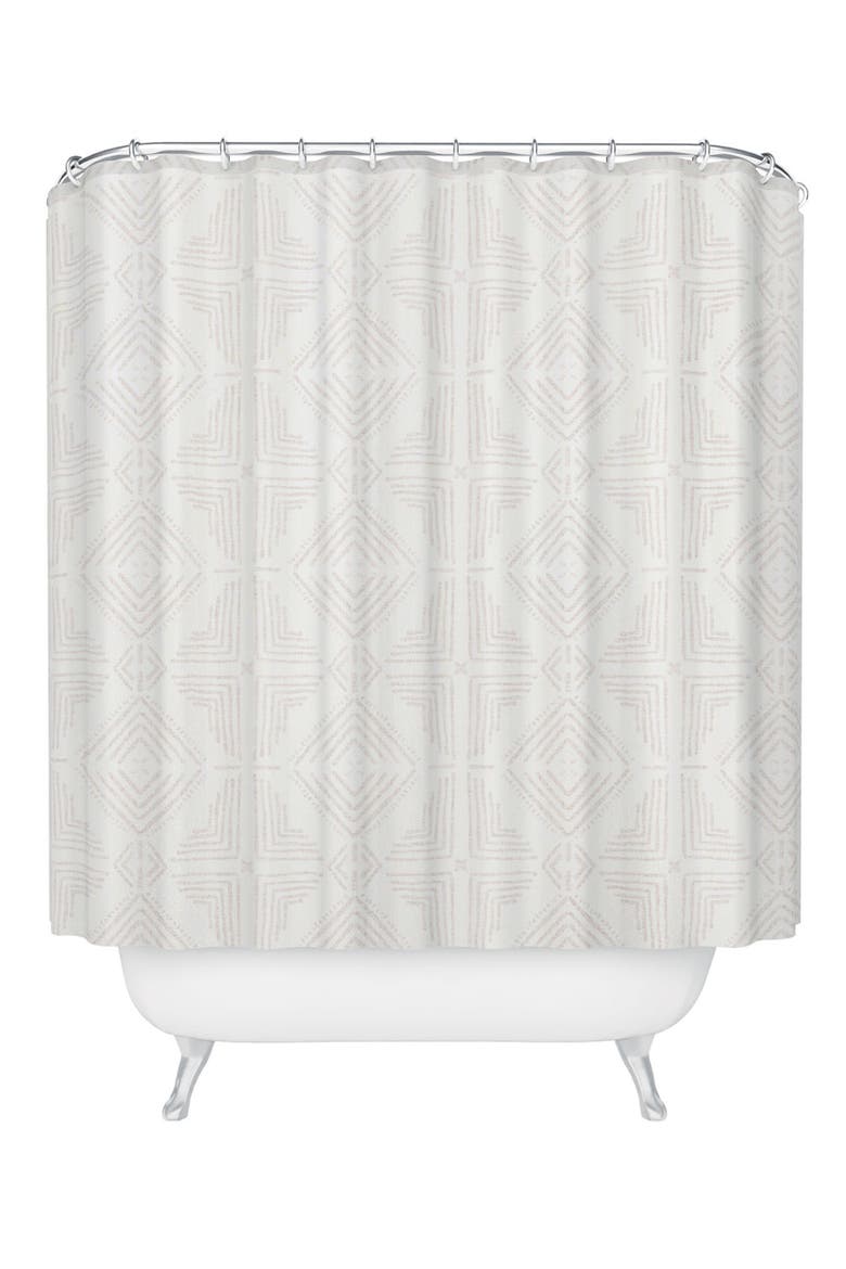 Schatzi Nora Tile Shower Curtain, Main, color, WHITE