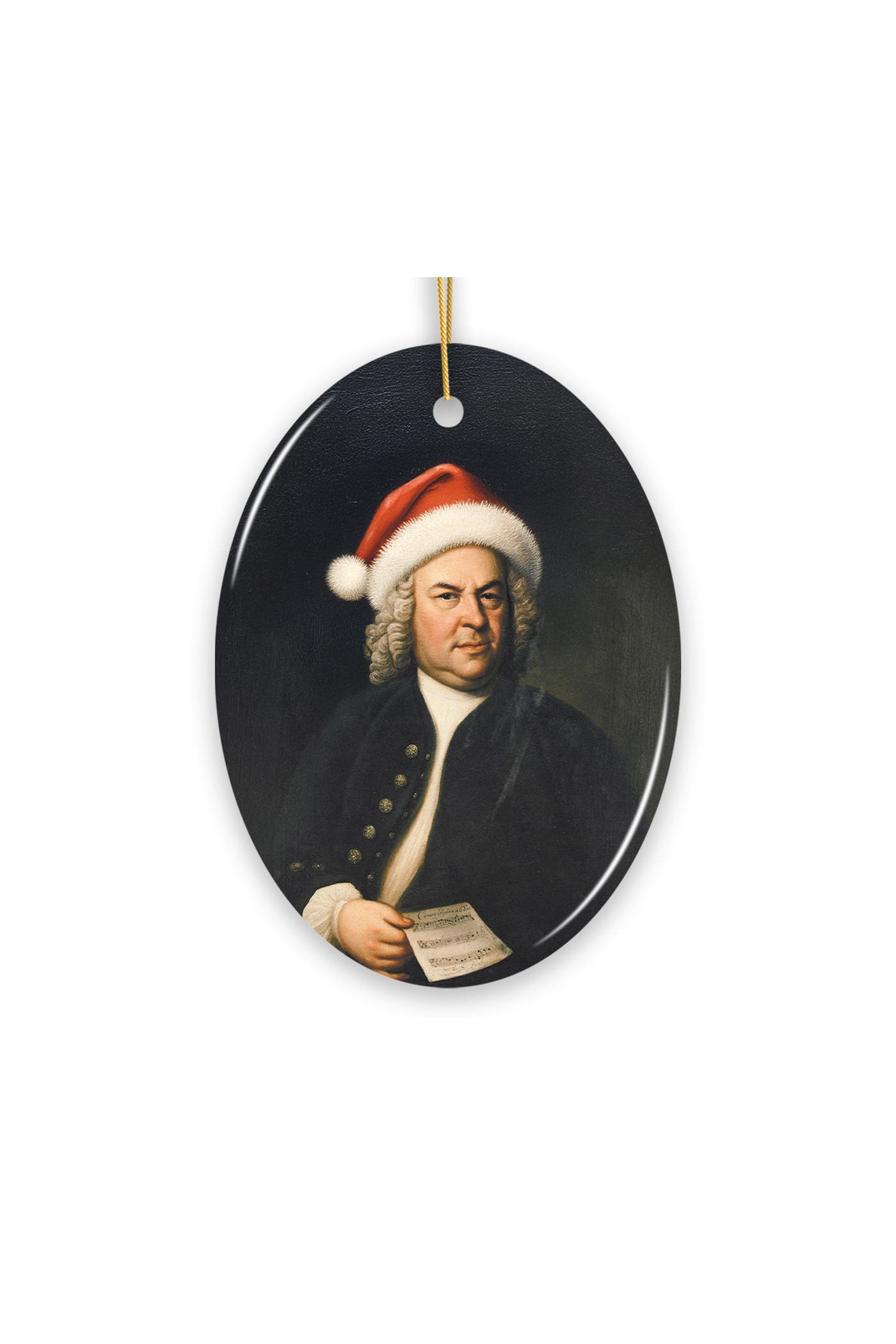 OrnamentallyYou Santa Bach Baroque Composer Oval Ceramic Ornament ...