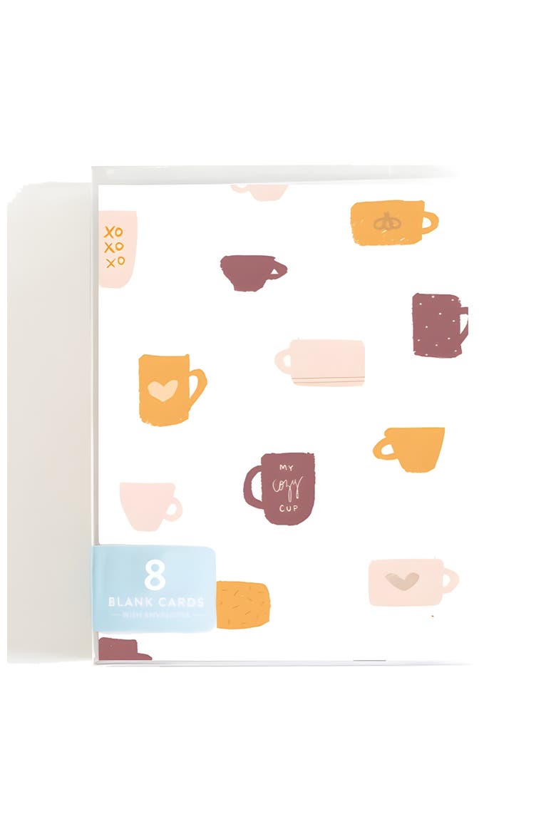 Fall Coffee Boxed Greeting Card Set, Alternate, color, Light Pink Envelopes